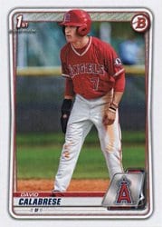 2020 Bowman Draft Base Set David Calabrese #BD-103 card