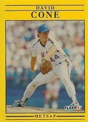 1991 Fleer Base Set David Cone #143 card