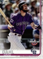 2019 Topps Opening Day Base Set David Dahl #29 card