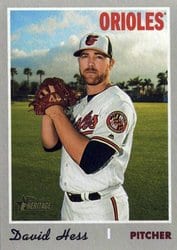 2019 Topps Heritage Base Set David Hess #622 card