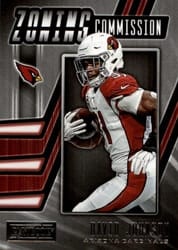 2019 Panini Playbook Zoning Commission David Johnson #20 card