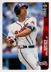 1996 Collector's Choice Base Set David Justice #43 card