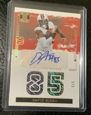 2024 Panini Impeccable Impeccable Jersey Number Autographs David Njoku #9 card
