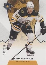 2019-20 Upper Deck Ultimate Collection Base Set David Pastrnak #28 card