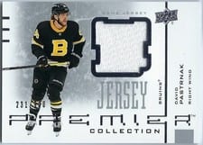 2021-22 Upper Deck Premier 20th Anniversary Jersey David Pastrnak #AJ-DP card
