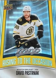 2025-26 Upper Deck MVP Rising to the Occasion David Pastrnak #RO-9 card
