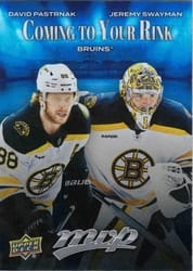 2025-26 Upper Deck MVP Coming to Your Rink David Pastrnak/Jeremy Swayman #CR-2 card
