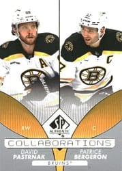 2022-23 SP Authentic Collaborations David Pastrnak/Patrice Bergeron #C-7 card