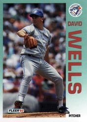 1992 Fleer Base Set David Wells #345 card