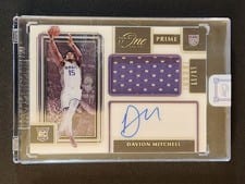 2021-22 Panini One and One Prime Rookie Jersey Autographs Davion Mitchell #PR-DML card