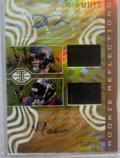 2021 Panini Illusions Rookie Reflections Dual Patch Autographs Davis Mills / Nico Collins #RR-16 card