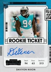 2021 Panini Contenders Base Set Daviyon Nixon #217 card