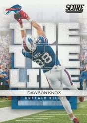 2022 Score Toe the Line Dawson Knox #TL-DK card