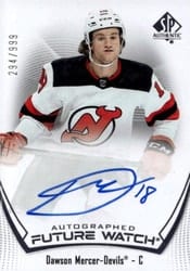 2021-22 SP Authentic Base Set Dawson Mercer #176 card
