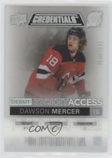 2021-22 Upper Deck Credentials Debut Ticket Access Acetate Dawson Mercer #DTA-DM card