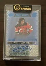 2021-22 Upper Deck Credentials Debut Ticket Access Autograph Dawson Mercer #DTAA-DM card