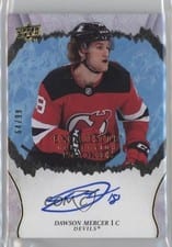 2021-22 Upper Deck Ice Exquisite Collection Rookie Signatures Dawson Mercer #R-DM card