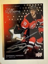 2021-22 Upper Deck Premier Star Systems Rookies Autograph Patch Dawson Mercer #SSR-DM card