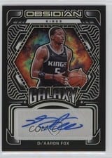 2021-22 Panini Obsidian Galaxy Autographs De'Aaron Fox #GA-DAF card