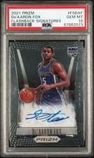 2021-22 Panini Prizm Flashback Signatures De'Aaron Fox #FS-DAF card