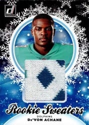 2023 Donruss Rookie Holiday Sweater Relics De'Von Achane #HS-DAC card