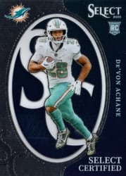 2023 Panini Select Select Certified Rookies De'Von Achane #18 card