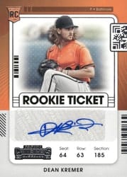 2021 Panini Contenders Base Set Dean Kremer #159 card