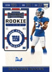 2019 Panini Contenders Base Set Deandre Baker #279 card