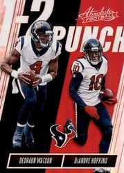 2018 Panini Absolute 1-2 Punch DeAndre Hopkins / Deshaun Watson #OTP-DD card
