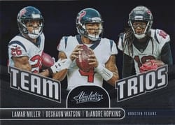 2019 Panini Absolute Team Trios DeAndre Hopkins / Deshaun Watson / Lamar Miller #TT-HT card