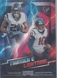 2018 Panini Playoff Thunder & Lightning DeAndre Hopkins / Lamar Miller #11 card