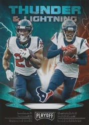 2019 Panini Playoff Thunder & Lightning DeAndre Hopkins / Lamar Miller #11 card