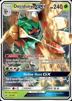 2017 Sun & Moon Decidueye-GX #12 card