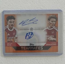2025-26 Topps UEFA Club Competitions Teammates Dual Autographs Declan Rice / Martin Ødegaard #TD-RO card