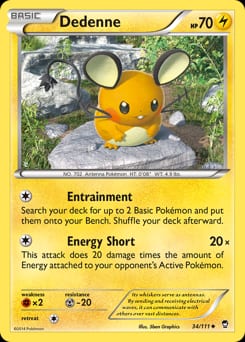 2014 Furious Fists Dedenne #34 card
