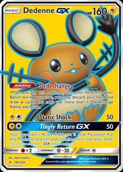 Unbroken Bonds Dedenne-GX #195 card