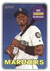 2018 Topps Heritage Base Set Dee Gordon #209 card