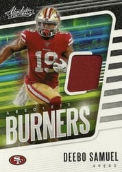 2020 Panini Absolute Absolute Burners Relics Deebo Samuel #6 card