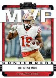 2022 Panini Contenders MVP Contenders Deebo Samuel #MVP-DSM card