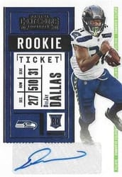 2020 Panini Contenders Base Set DeeJay Dallas #192 card