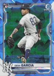 2021 Bowman Chrome Sapphire Edition Base Set Deivi Garcia #55 card