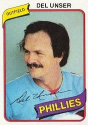 1980 Topps Base Set Del Unser #27 card