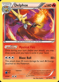 2014 XY Delphox #26 card