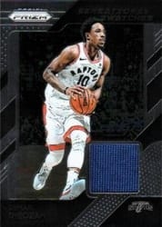2018-19 Panini Prizm Sensational Swatches DeMar DeRozan #22 card