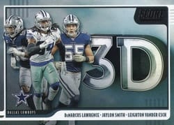 2020 Score 3D DeMarcus Lawrence / Jaylon Smith / Leighton Vander Esch #3D-JLD card