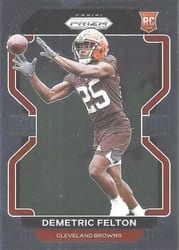 2021 Panini Prizm Base Set Demetric Felton #411 card