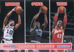 1994-95 Hoops Base Set Dennis Rodman / Shaquille O'Neal / Kevin Willis #256 card