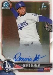 2018 Bowman Chrome Prospect Autographs Dennis Santana #CPA-DS card