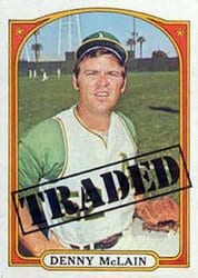 1972 Topps Base Set Denny McLain #753 card