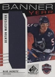2025-26 SP Game Used 2025 Stadium Series Blue Jackets vs. Red Wings Banner Year Relics Denton Mateychuk #BYSS-DM card